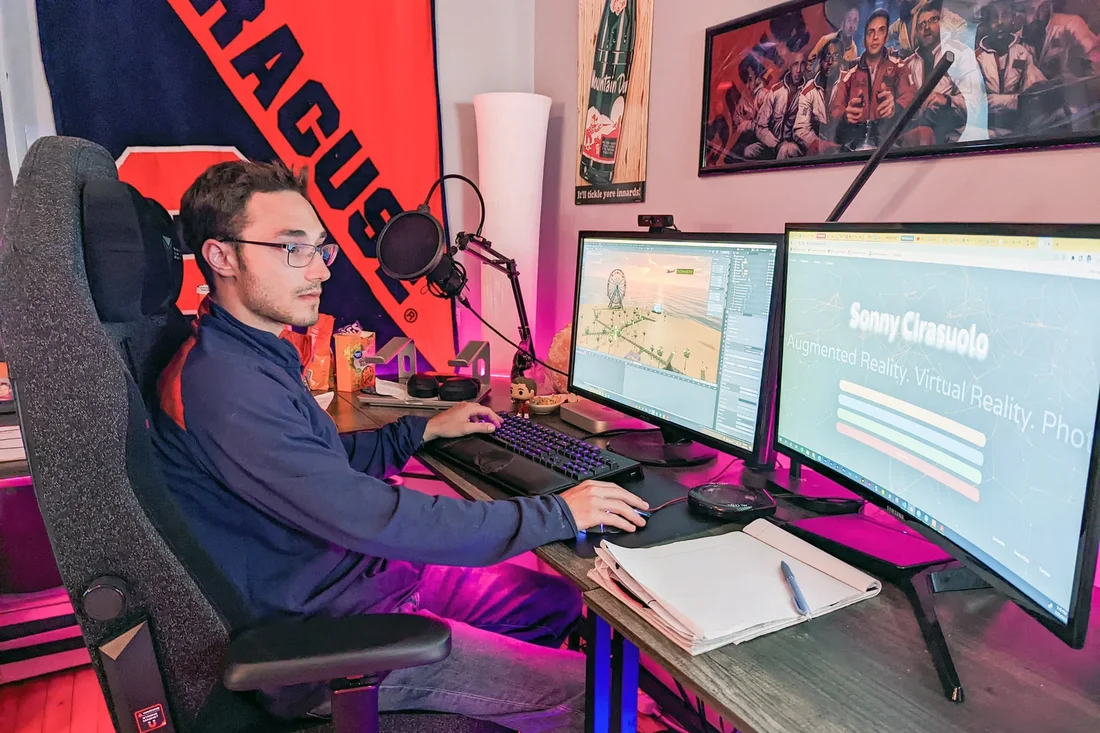 Sonny Cirasuolo at his computer desk.