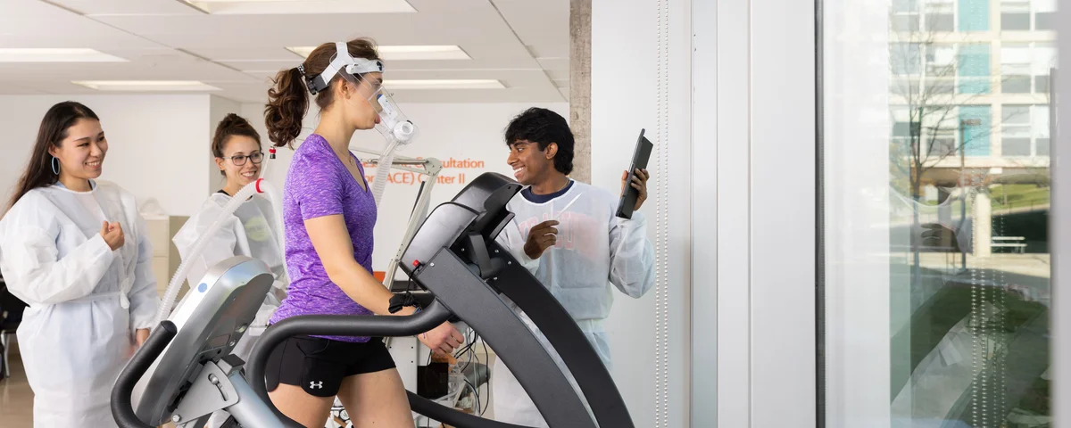 Students in an exercise laboratory