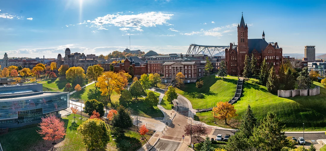The Syracuse University campus on an autumn day.
