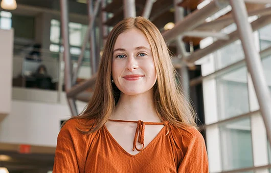 Student posing for a portrait