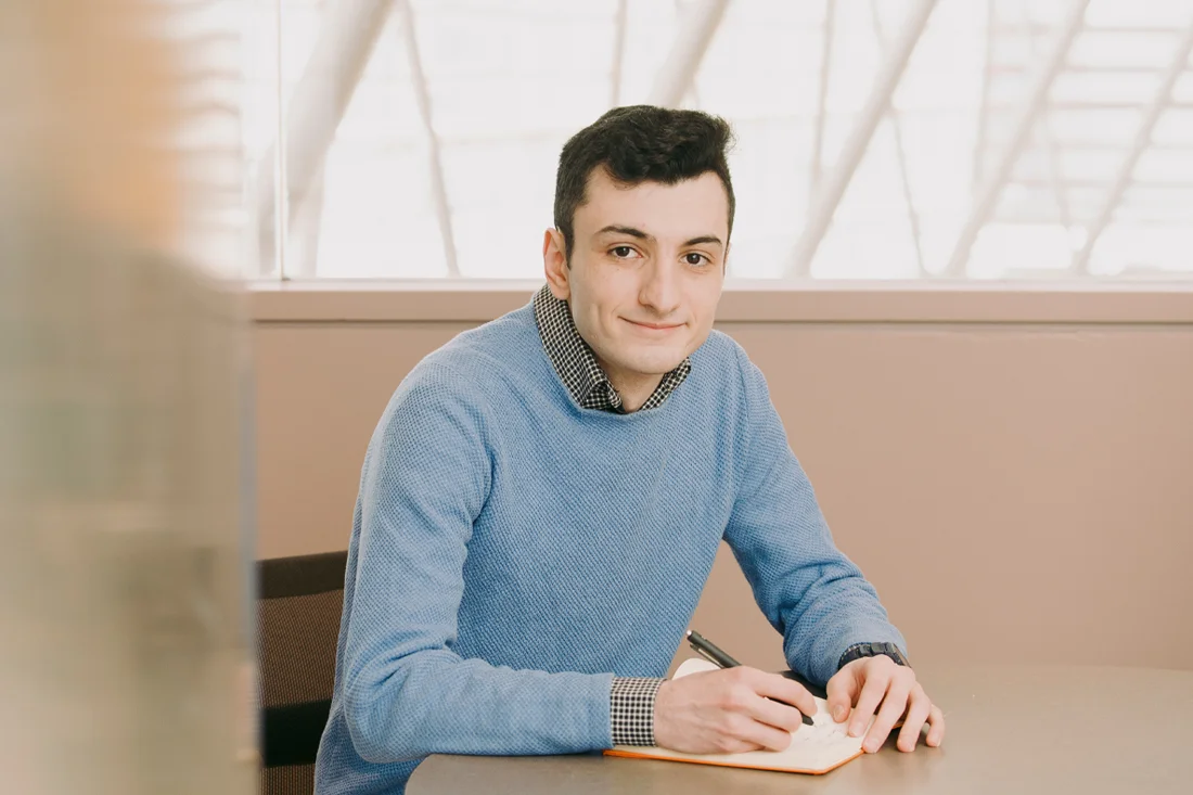 Student posing for a portrait