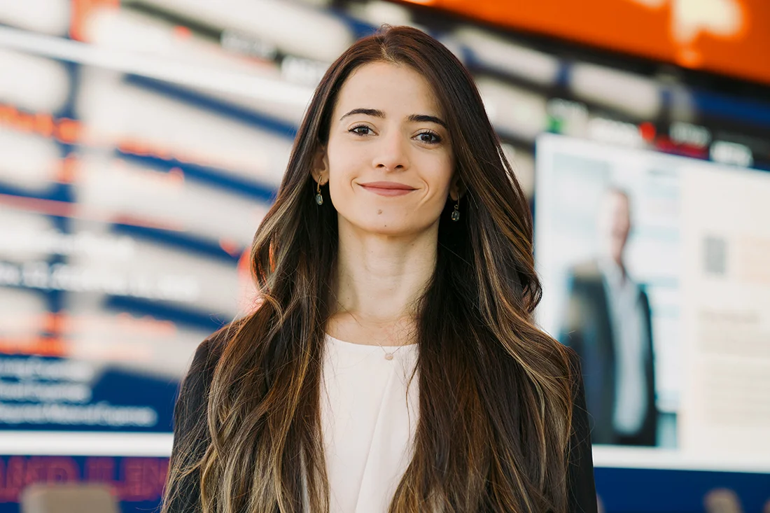 Student posing for a portrait